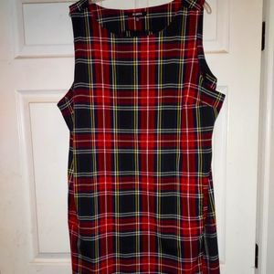Red/Navy Plaid Shift Dress Size 3X